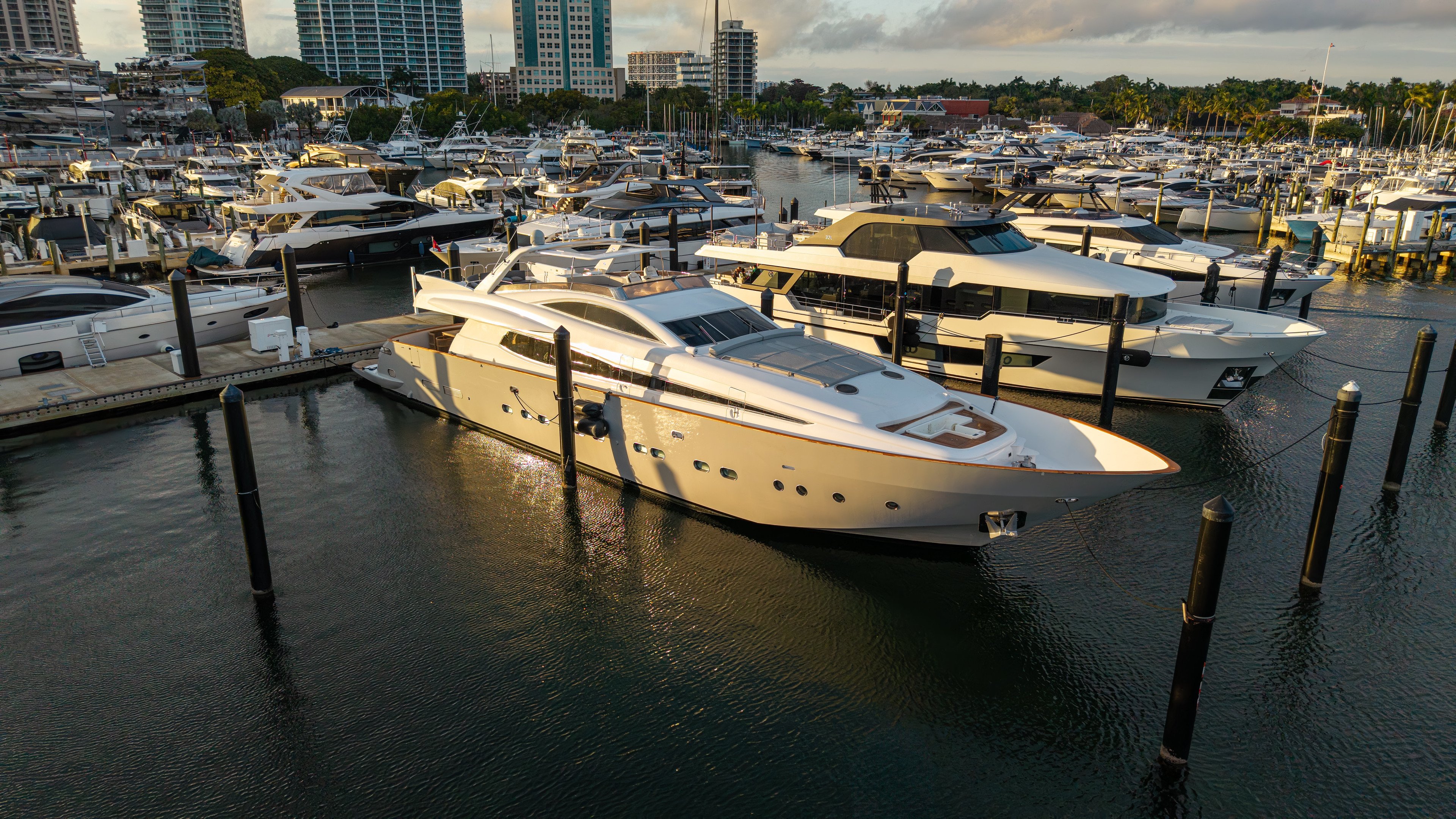 110ft Antago marina golden hour