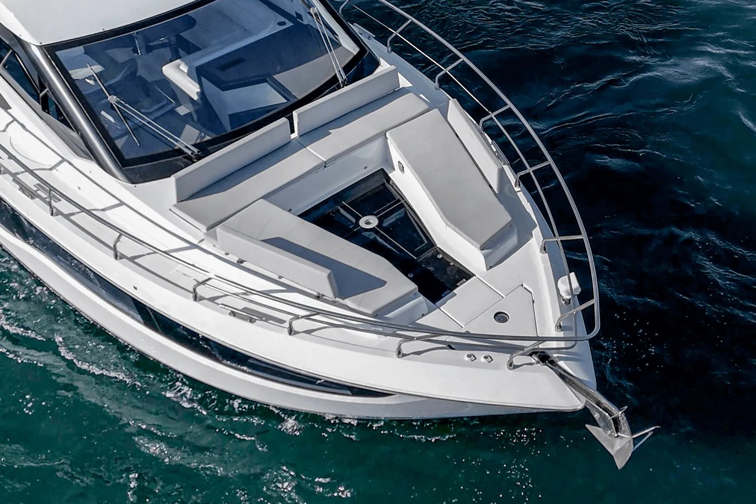 Galeon 2025 bow sunpad aerial