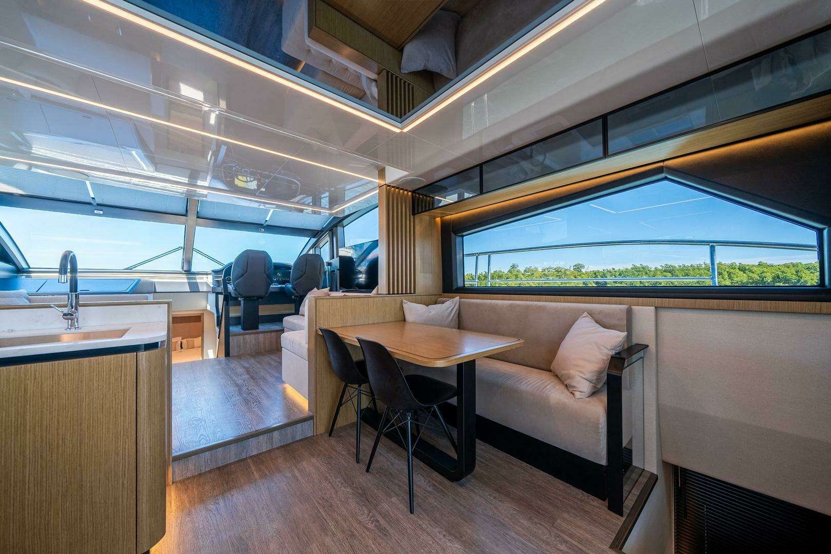 Pearl 62 interior salon dining